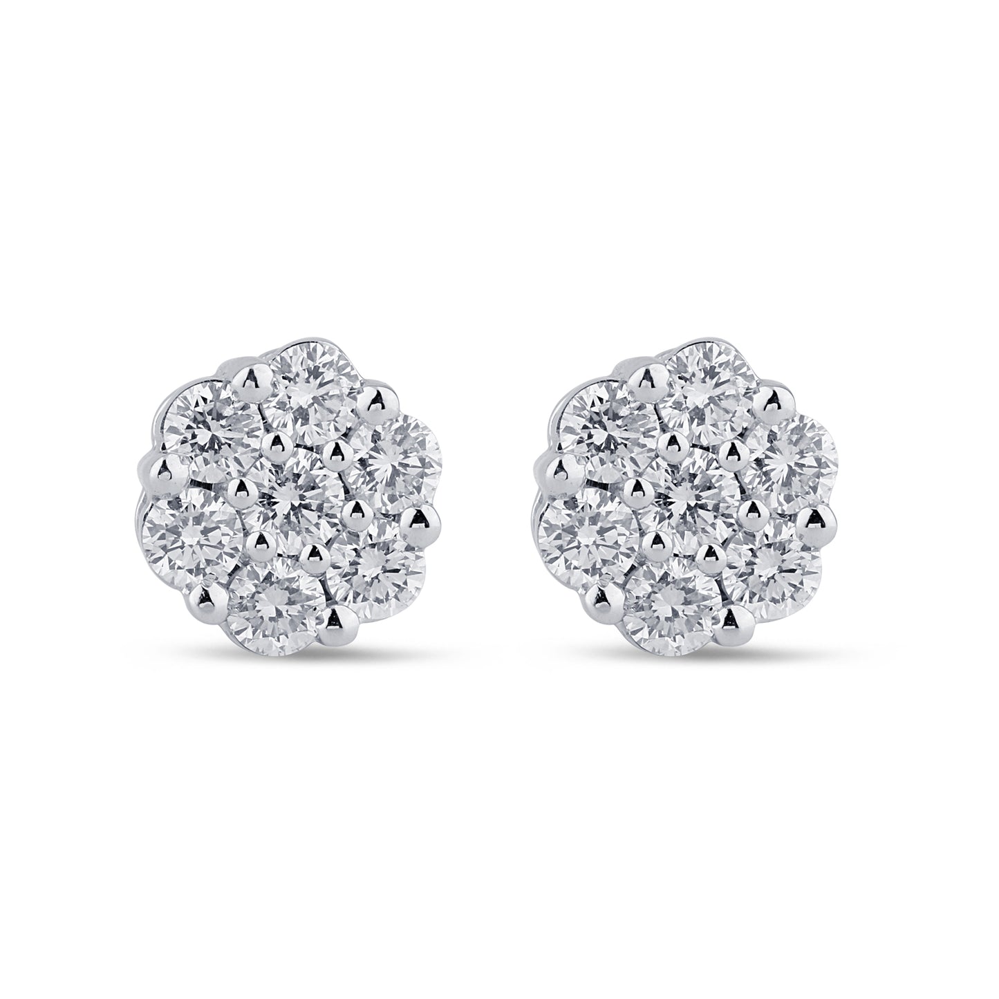 2.07 14K GOLD CTS T.W. FLOWER EARRINGS