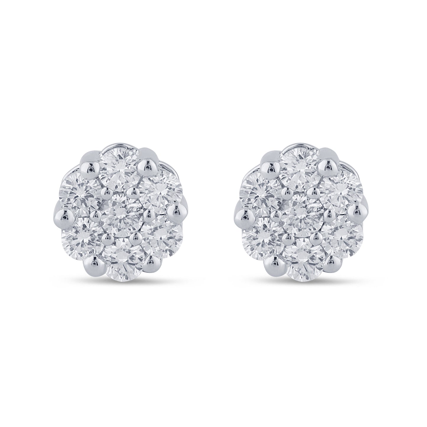1.02 CTS T.W. FLOWER EARRINGS
