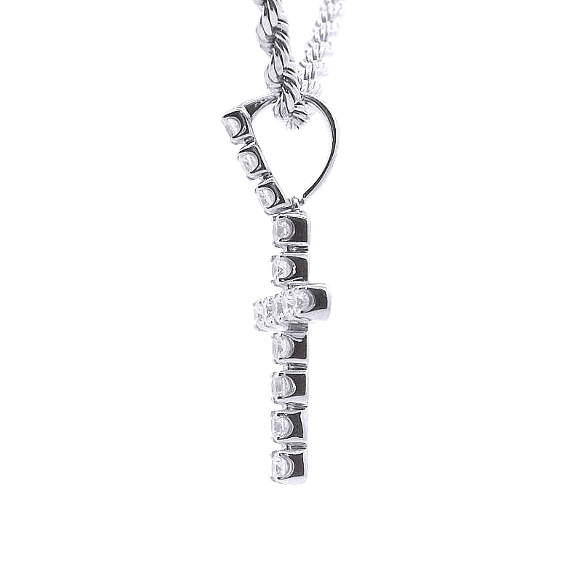 92.5 SILVER 1.04 CTS T.W. CROSS PENDANT