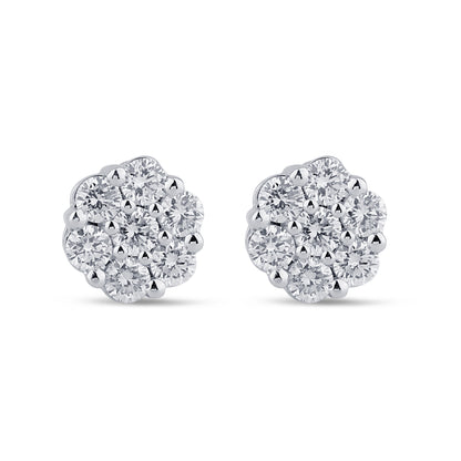 2.07 14K GOLD CTS T.W. FLOWER EARRINGS