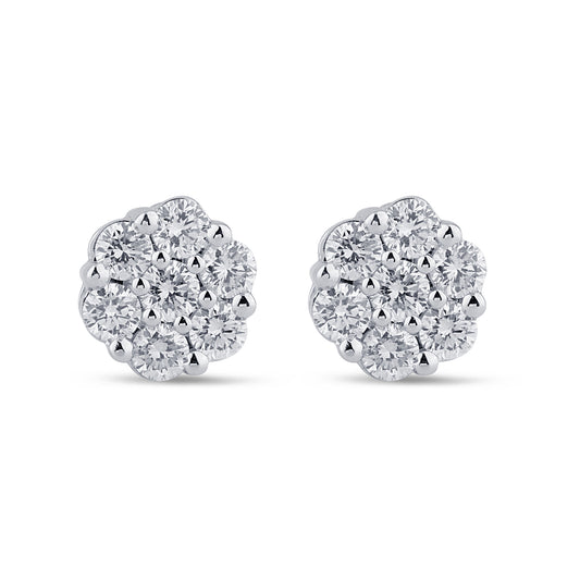 2.07 14K GOLD CTS T.W. FLOWER EARRINGS