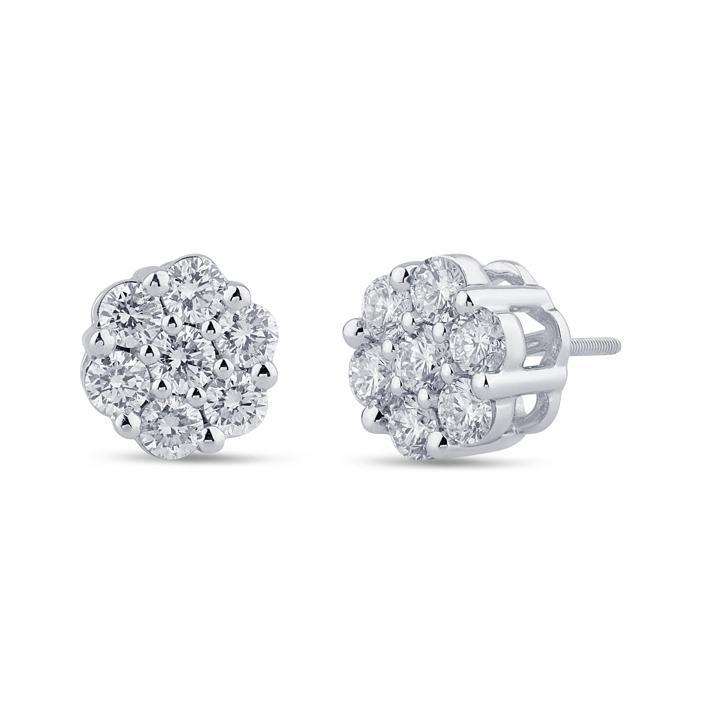 2.07 14K GOLD CTS T.W. FLOWER EARRINGS