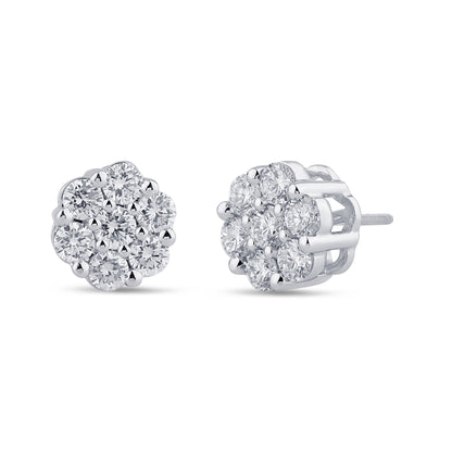 2.07 14K GOLD CTS T.W. FLOWER EARRINGS