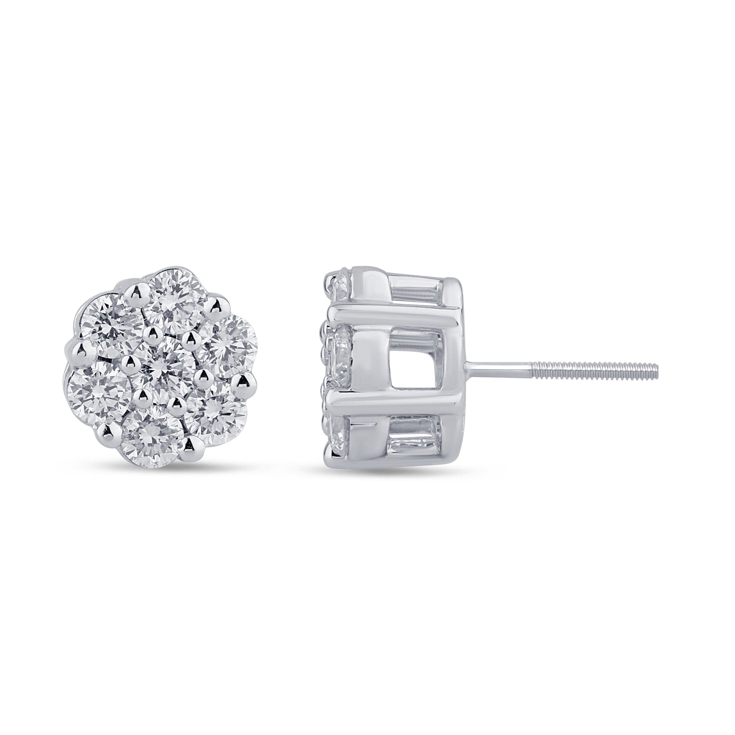 2.07 14K GOLD CTS T.W. FLOWER EARRINGS