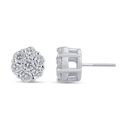 2.07 14K GOLD CTS T.W. FLOWER EARRINGS
