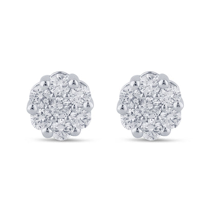 1.02 CTS T.W. FLOWER EARRINGS