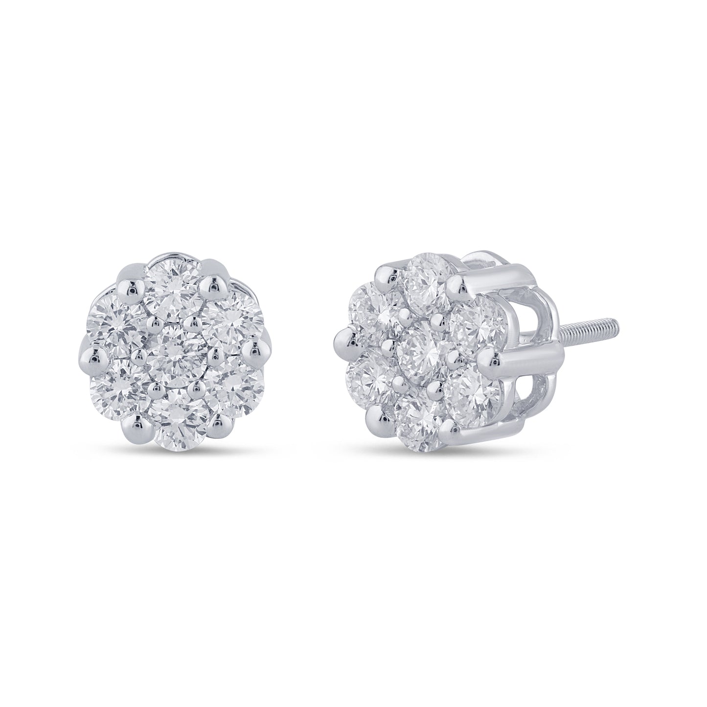 1.02 CTS T.W. FLOWER EARRINGS