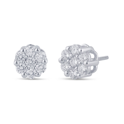 1.02 CTS T.W. FLOWER EARRINGS