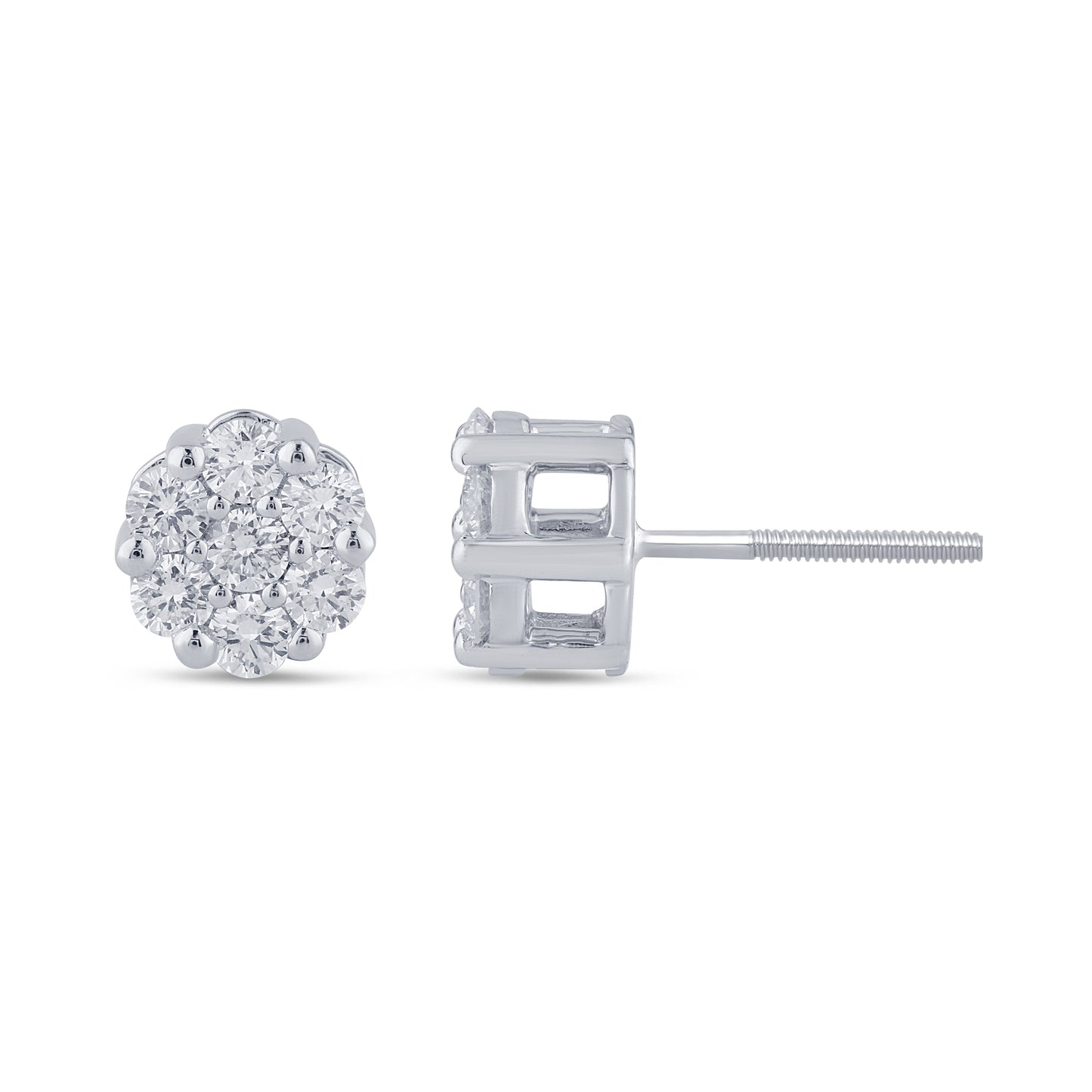 1.02 CTS T.W. FLOWER EARRINGS