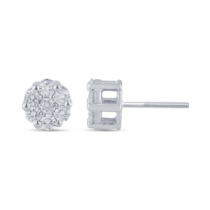 1.02 CTS T.W. FLOWER EARRINGS