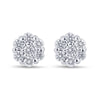 92.5 SILVER 0.76 CTS T.W. FLOWER EARRINGS