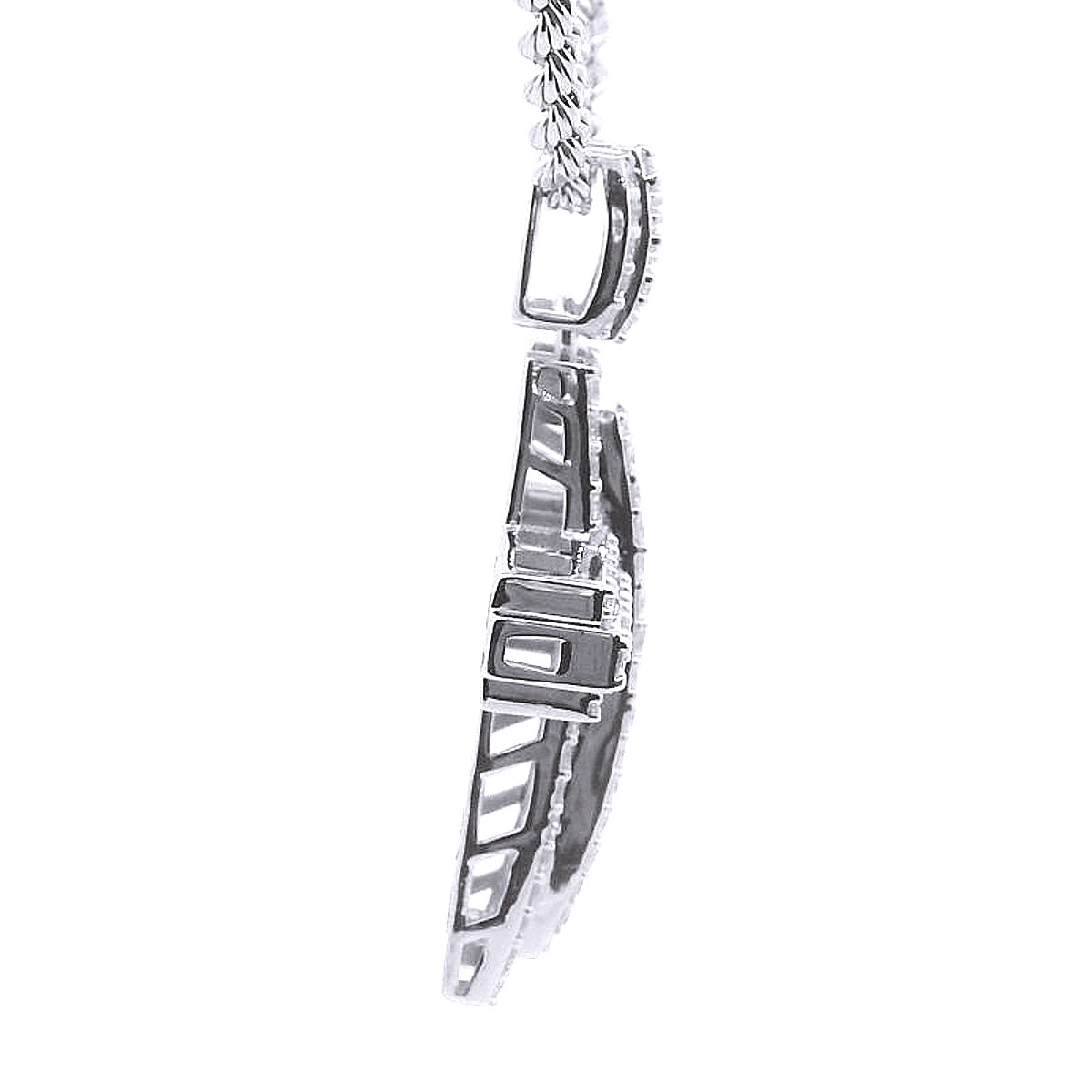 92.5 SILVER 2.89 CTS T.W. CROSS PENDANT