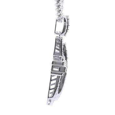 92.5 SILVER 2.89 CTS T.W. CROSS PENDANT