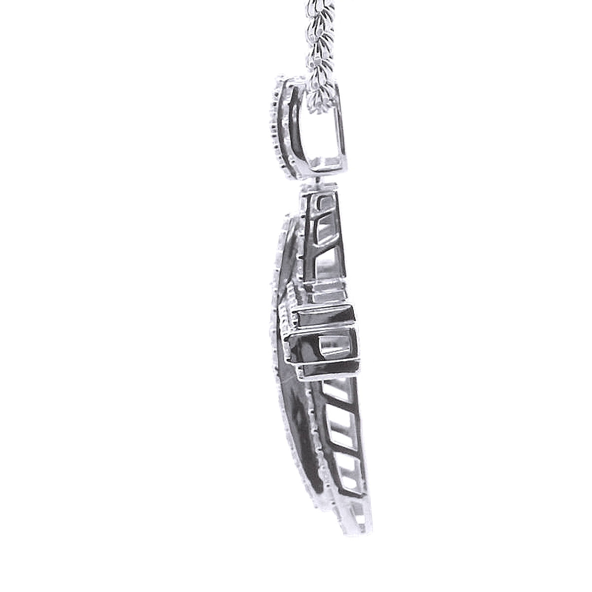 92.5 SILVER 2.89 CTS T.W. CROSS PENDANT