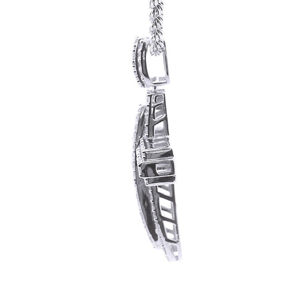 92.5 SILVER 2.89 CTS T.W. CROSS PENDANT