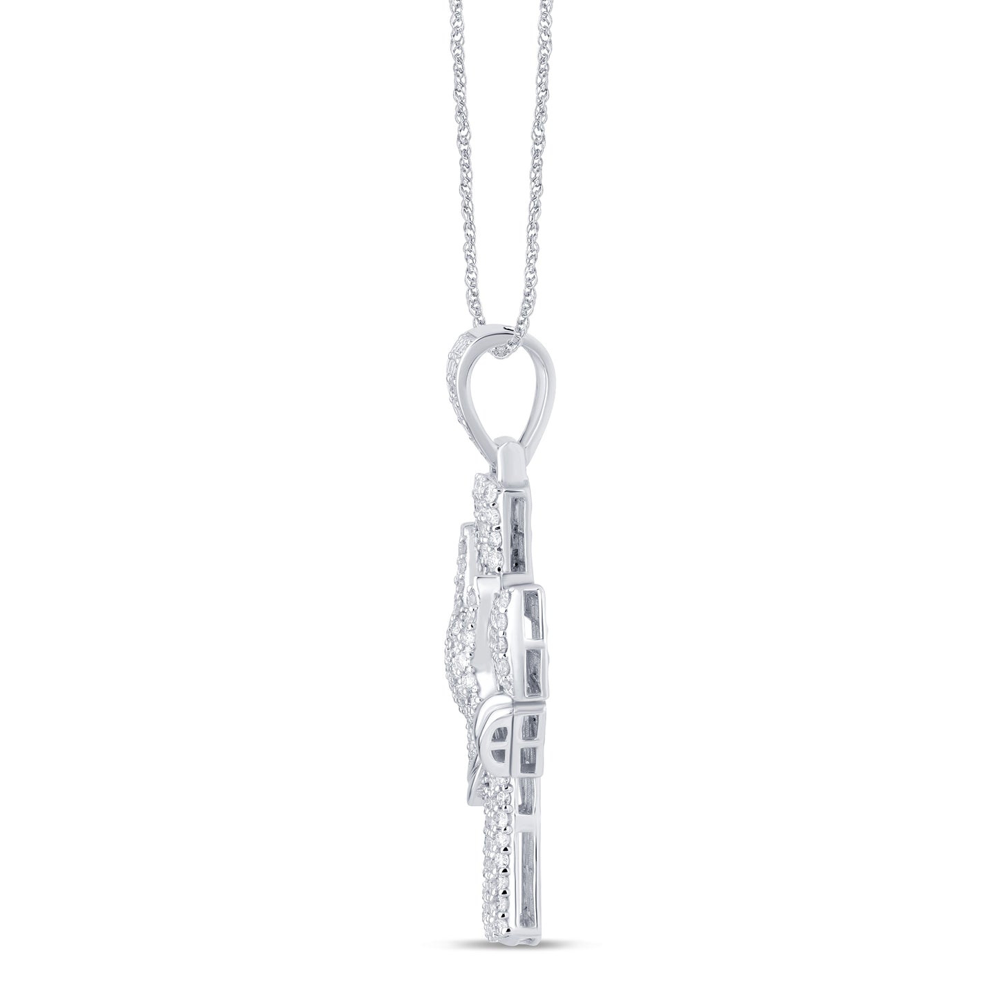 3.81 CTS T.W. CROSS PENDANT