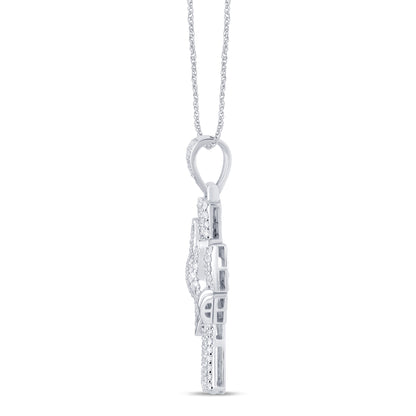 3.81 CTS T.W. CROSS PENDANT