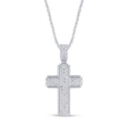3.04 CTS T.W. CROSS PENDANT