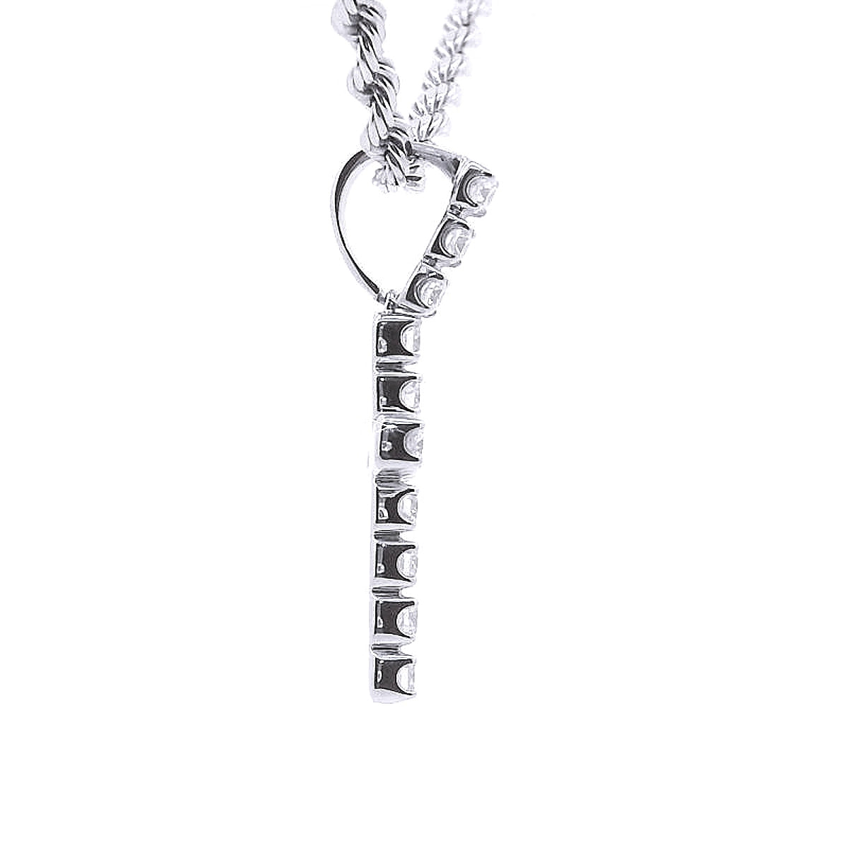 92.5 SILVER 1.04 CTS T.W. CROSS PENDANT