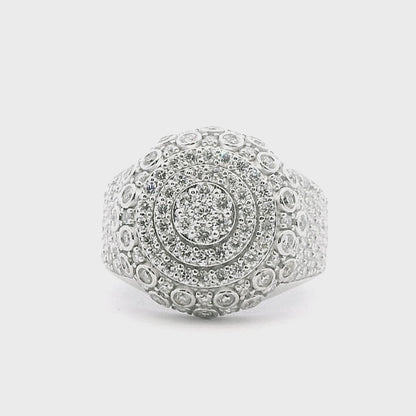 92.5 SILVER 2.56 CTS T.W. MEN RING