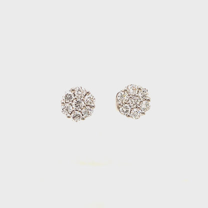 2.07 14K GOLD CTS T.W. FLOWER EARRINGS