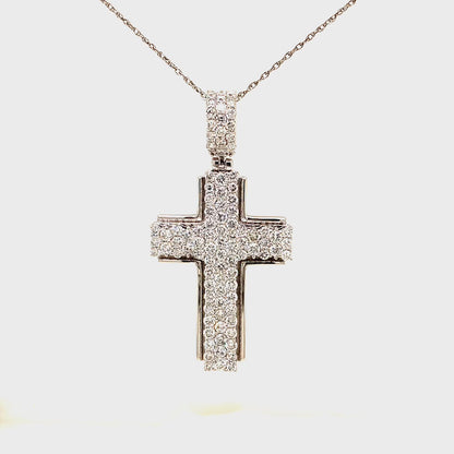 3.04 CTS T.W. CROSS PENDANT